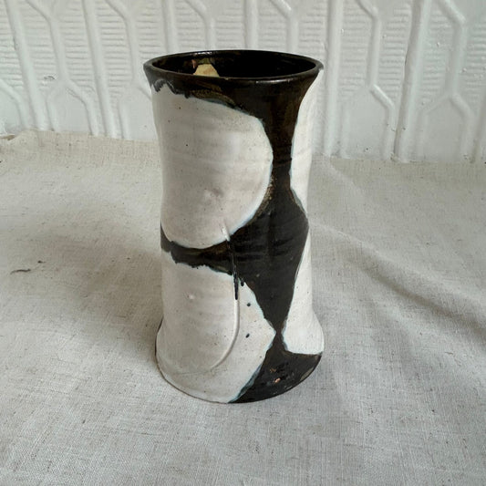 Black & White Ceramic Vase by Jess Gaddis