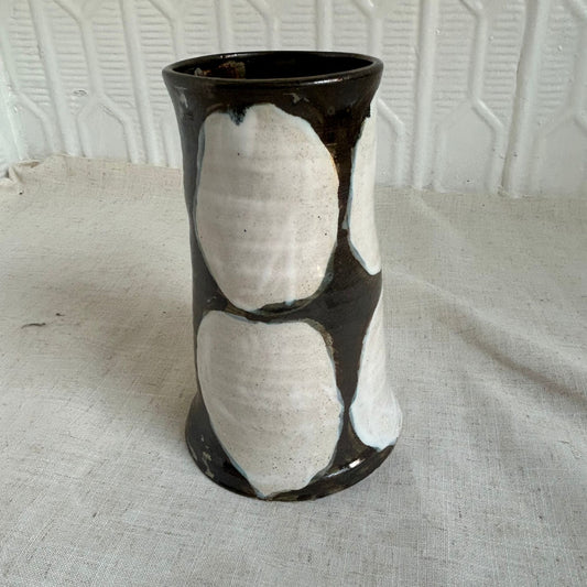 Black & White Ceramic Vase by Jess Gaddis