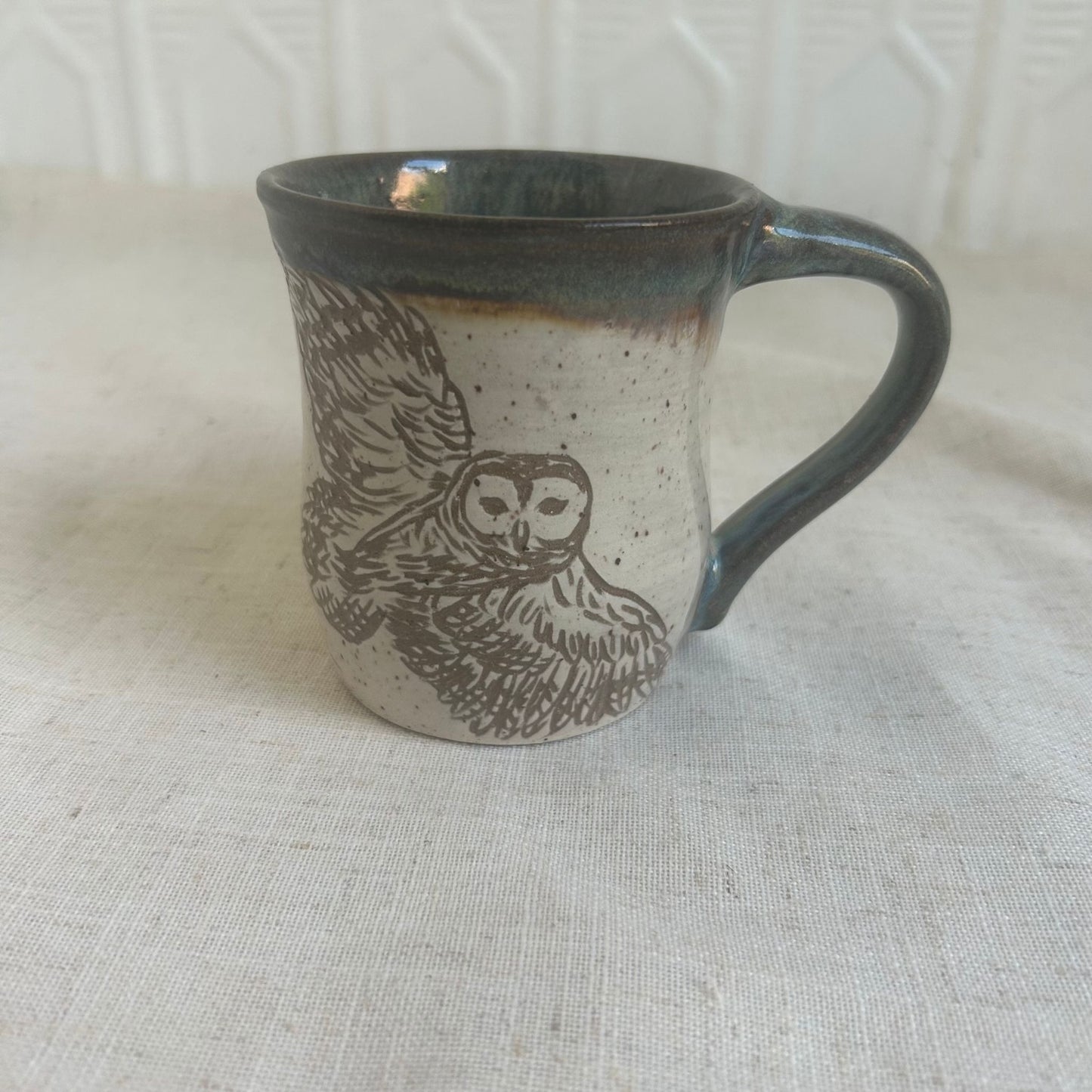 Flying Owl Ceramic Mug by Danielle Payette