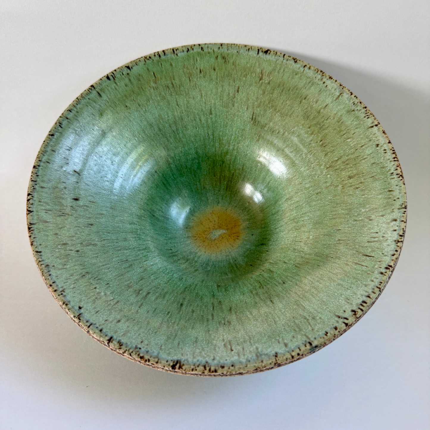 Jade Green Speckled Ramen Bowl by Cameron Petkov