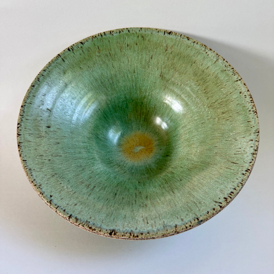Jade Green Speckled Ramen Bowl by Cameron Petkov