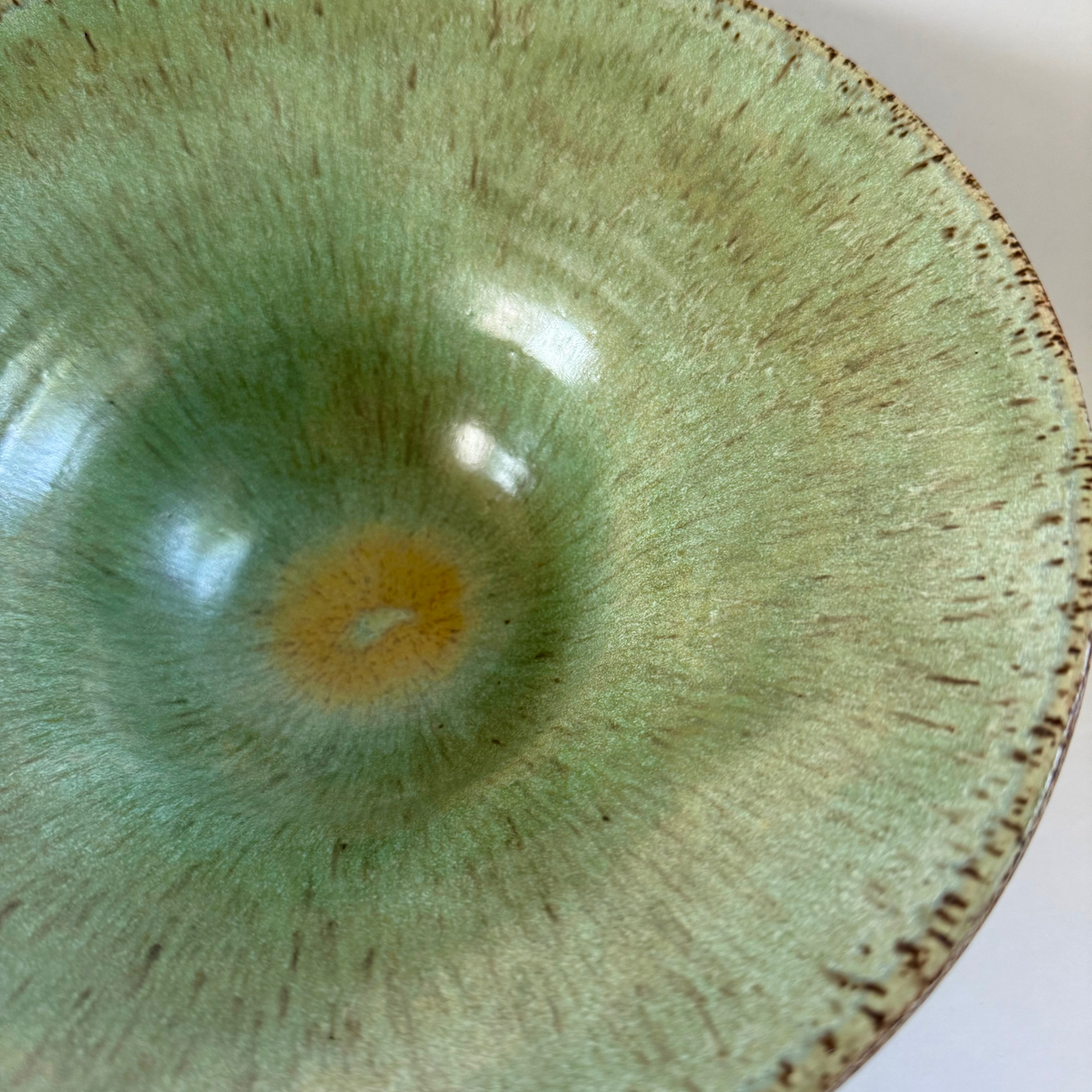 Jade Green Speckled Ramen Bowl by Cameron Petkov