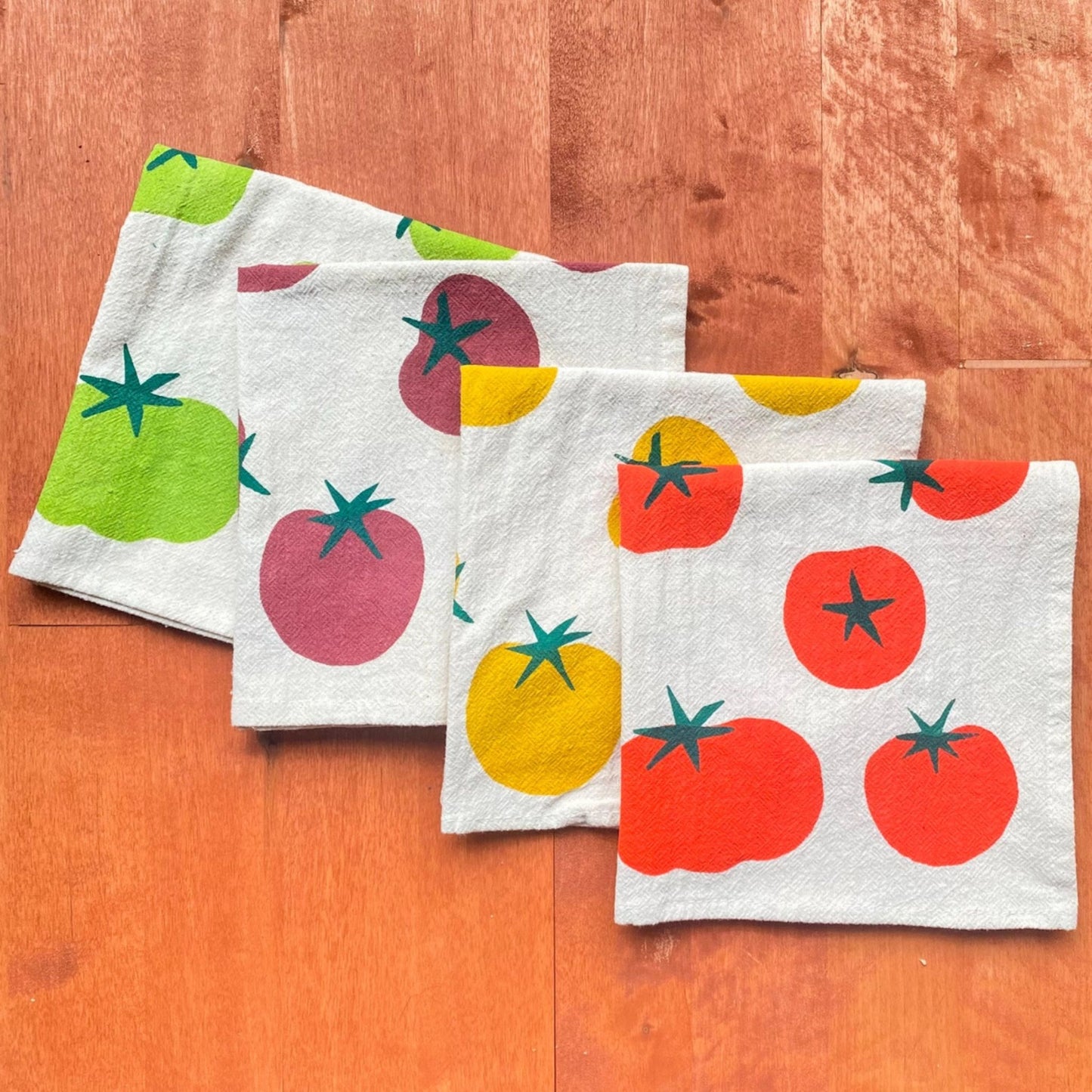 Tomatoes Hand Printed Cotton Napkins