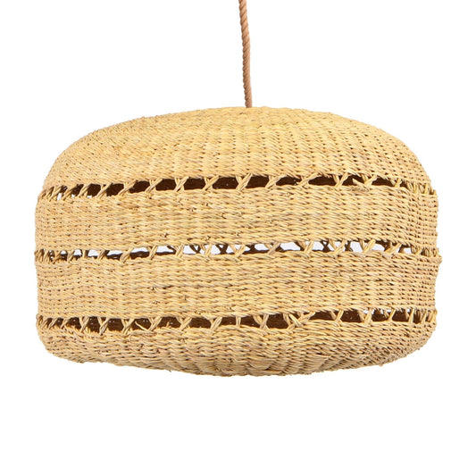 3 Row Globe Atelier Grass Lamp Pendant. Approximately 17.00" Dia. x 13.00" H - Made from all natural fibers of Elephant Grass in Ghana