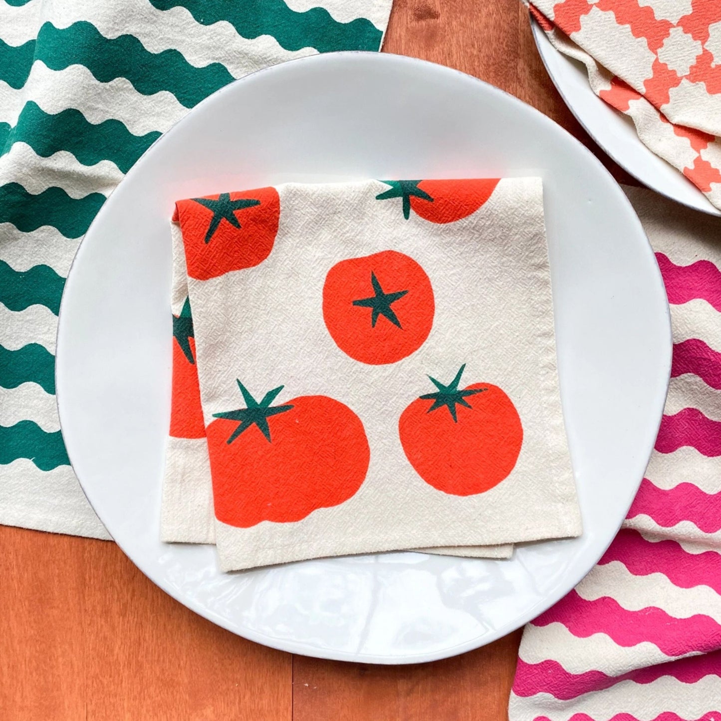 Tomatoes Hand Printed Cotton Napkins