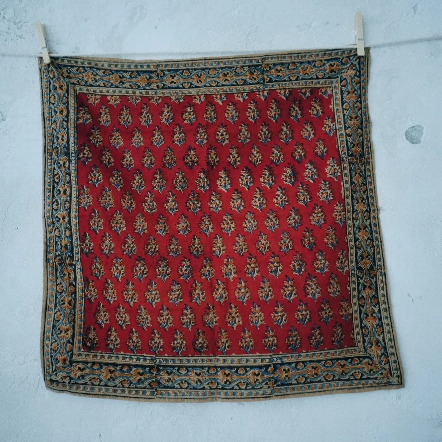 Artichoke Heart Pattern Kalamkari Cotton Bandana