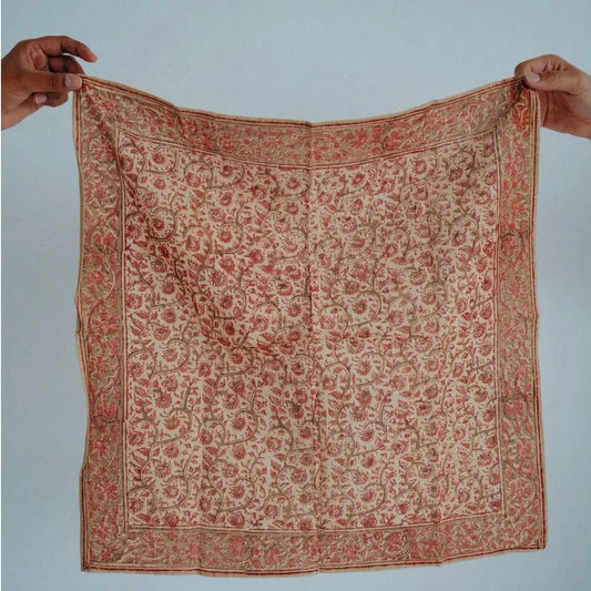 Autumn Rose Vegetable-Dye Cotton Bandana
