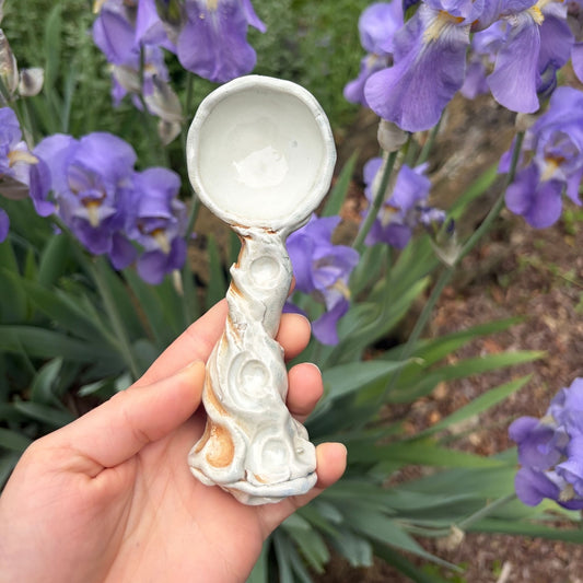 Large White Ceramic Spoon by Sarah Boudinot