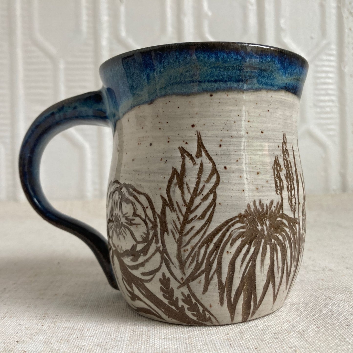 Butterfly and Flowers Ceramic Mug by Danielle Payette