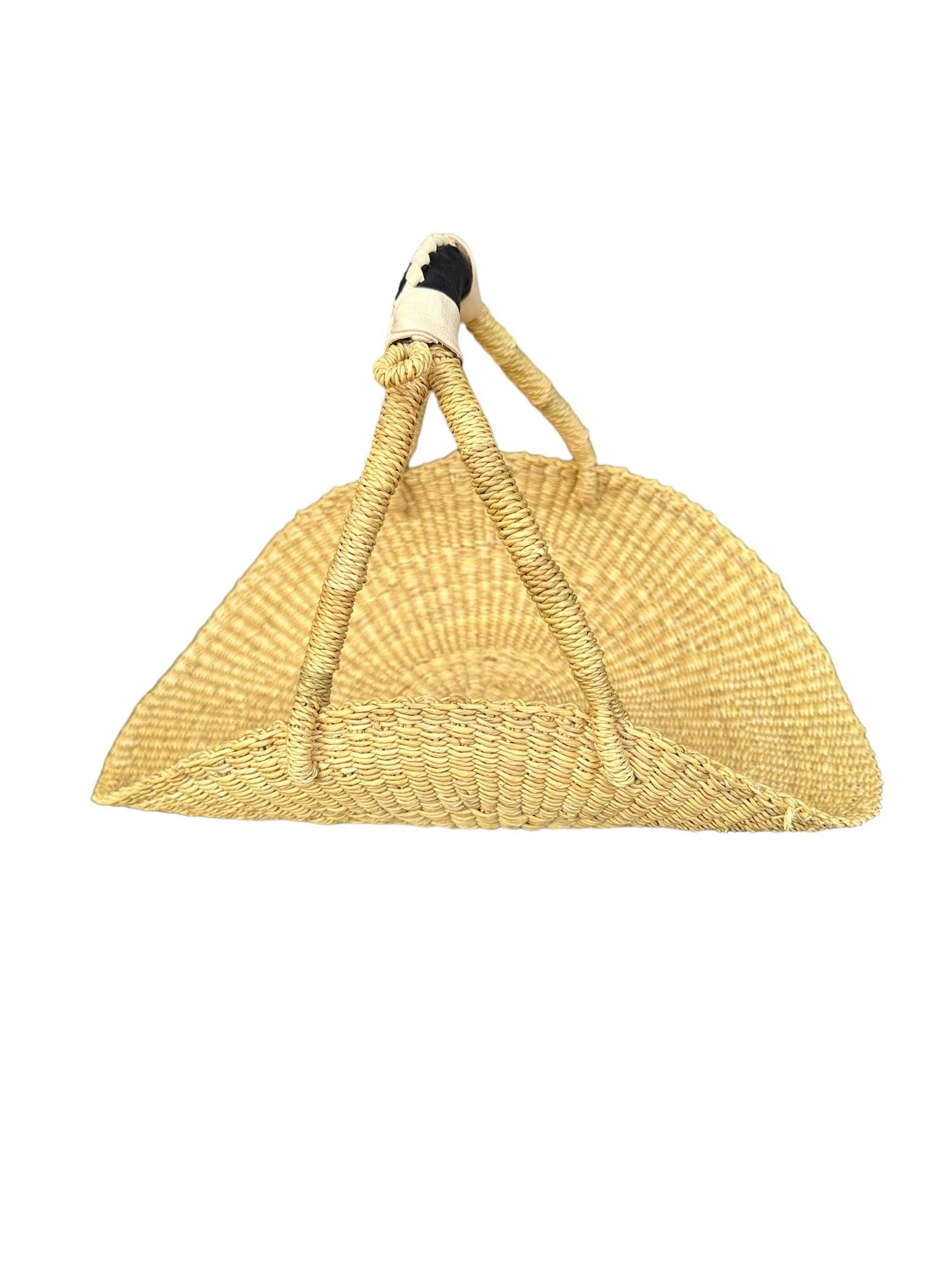 Bolga Flower Basket Black & Tan Handle