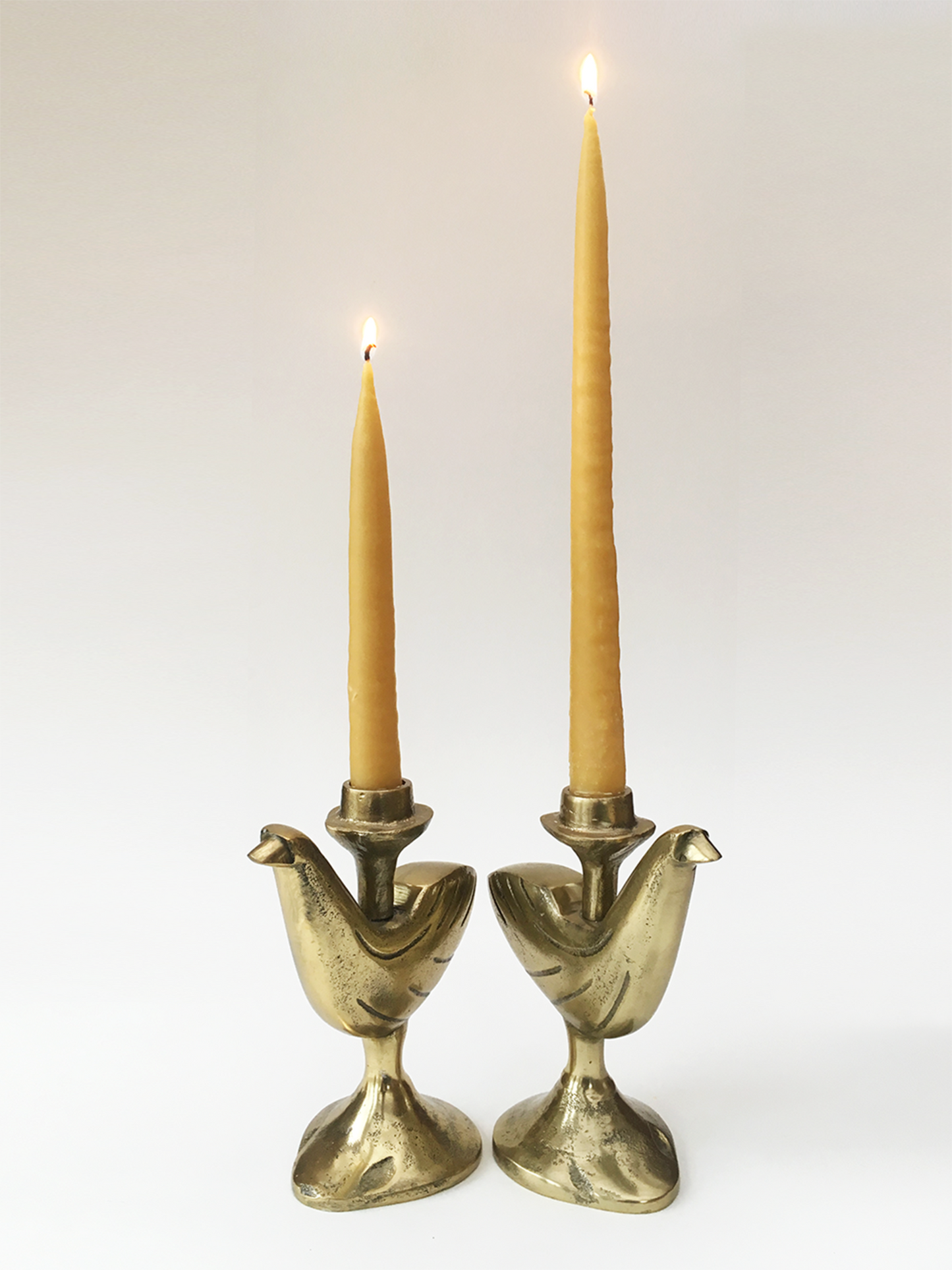 Tall Pair of Hand Dipped Taper Beeswax Candles