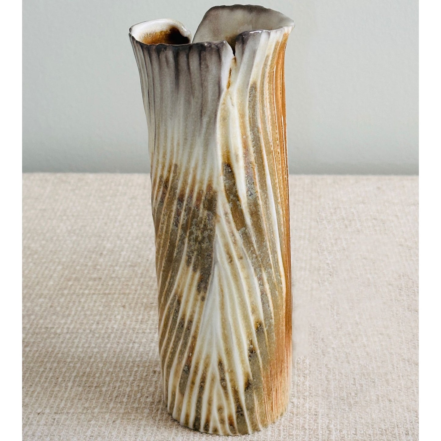 Caramel Soda Fired Vase by Anne Gabriele