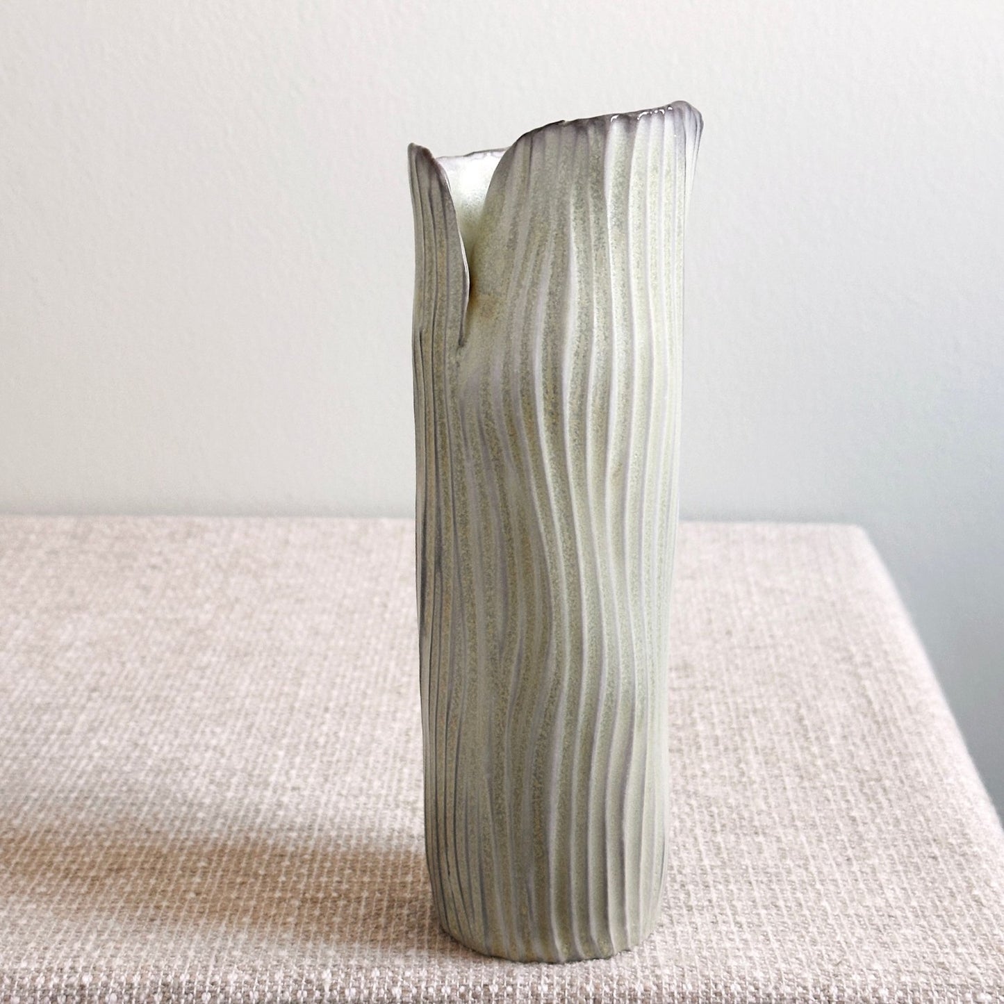 Soft Sage Soda Fired Vase by Anne Gabriele
