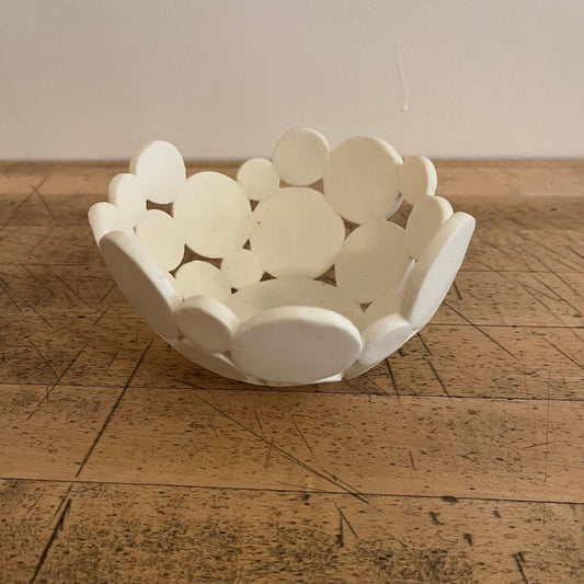 Small Circle Ceramic White Bowl  by Anne Gabriele