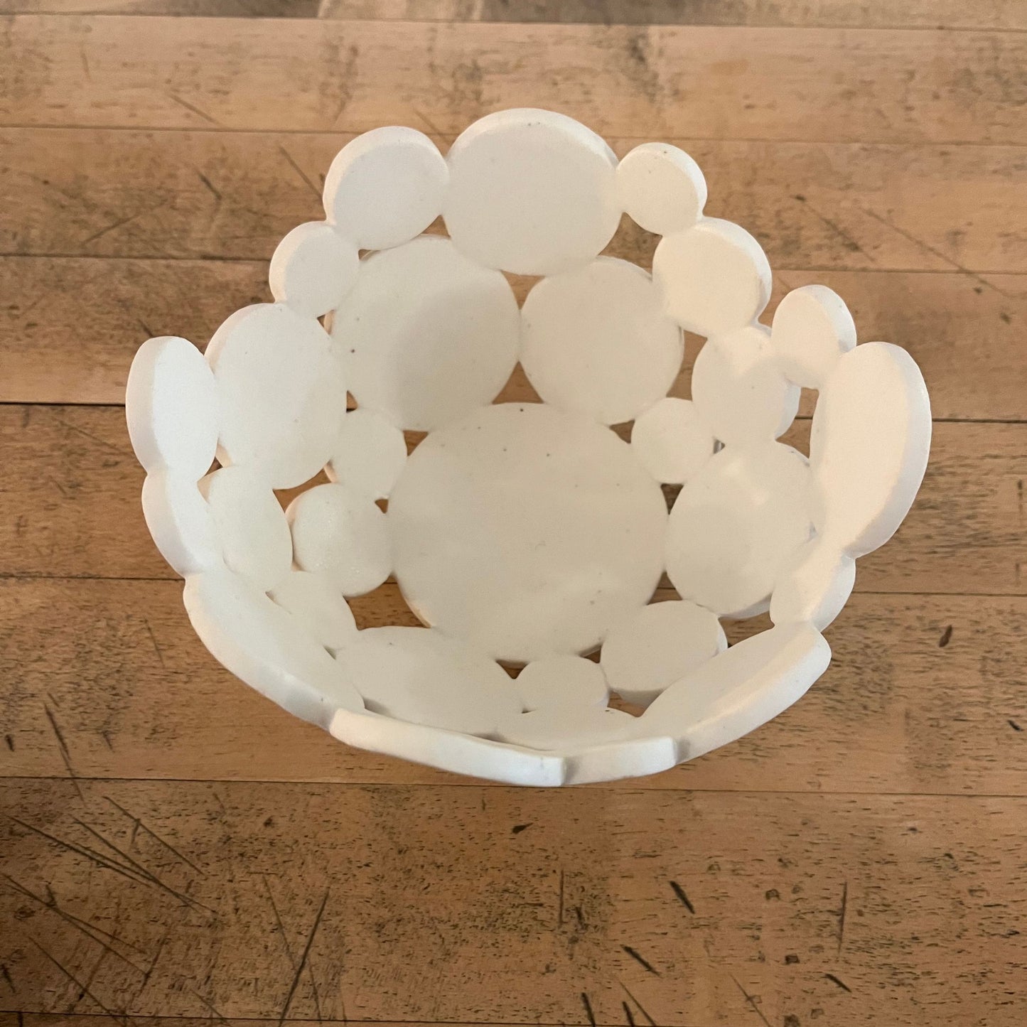 Small Circle Ceramic White Bowl  by Anne Gabriele