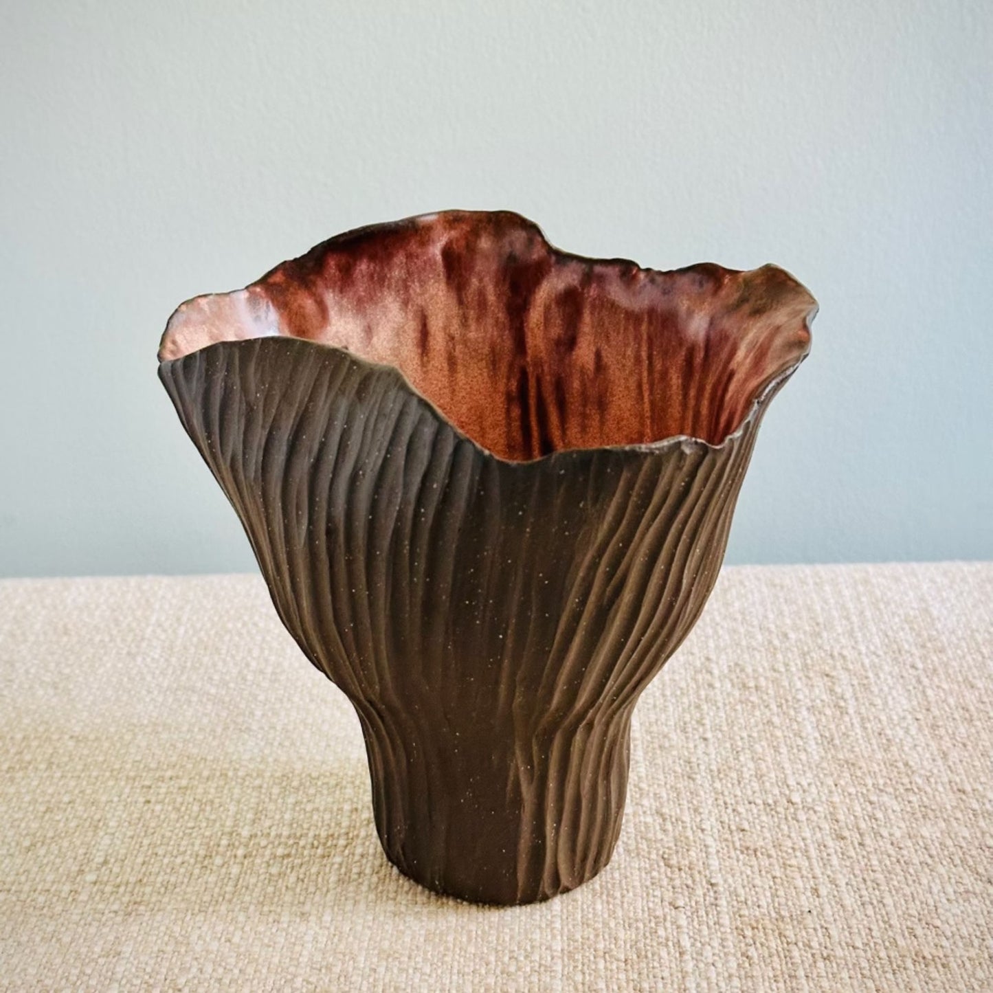 Brown Sculptural Vessel by Anne Gabriele