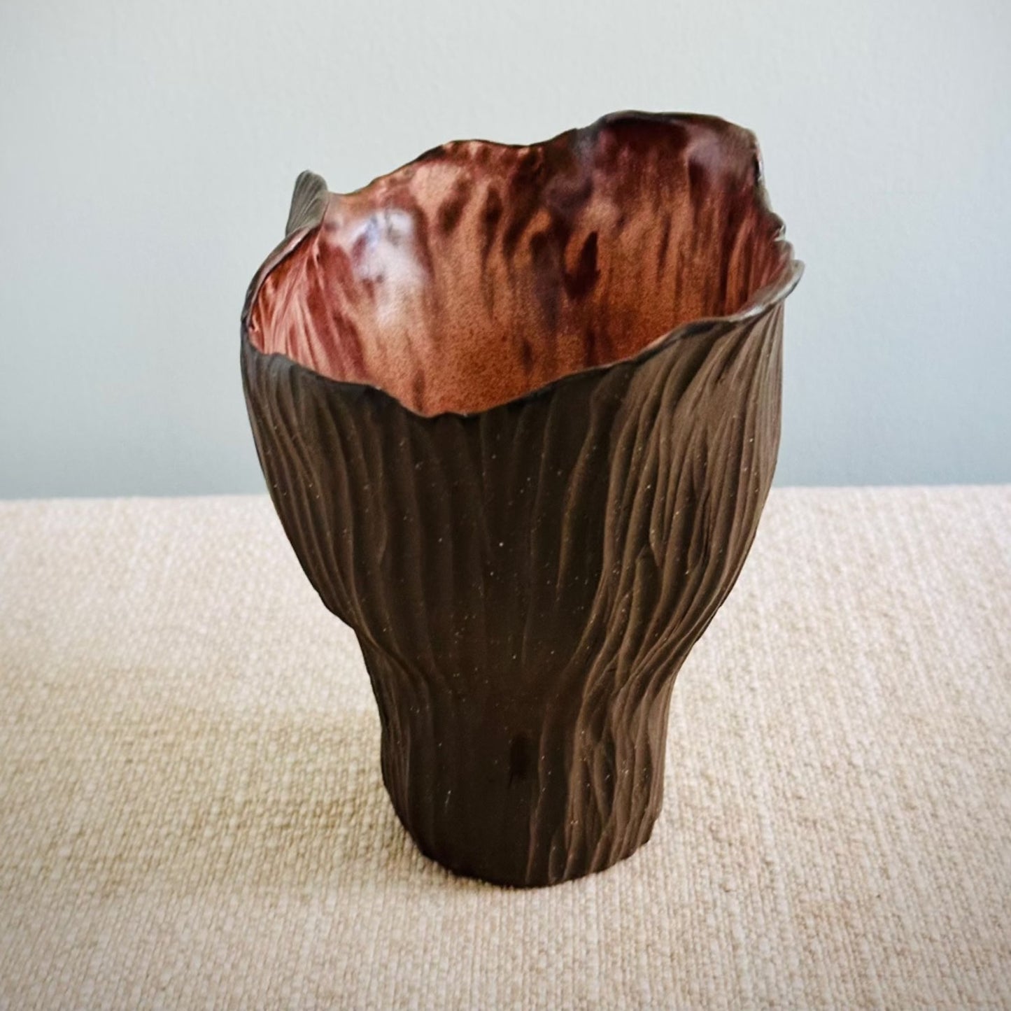 Brown Sculptural Vessel by Anne Gabriele