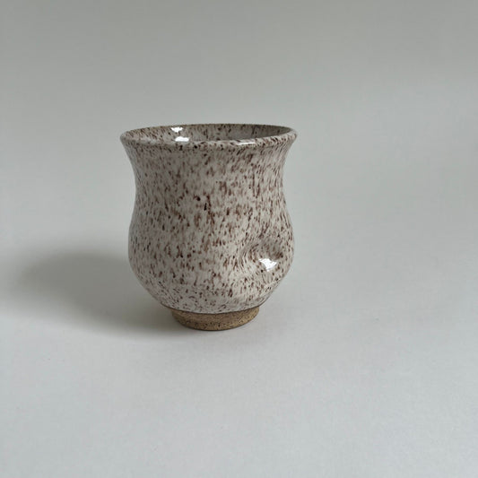 Brown Speckle Thumb Cup by Sarah Boudinot