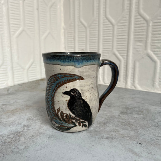 Crow Night and Day Ceramic Mug by Danielle Payette