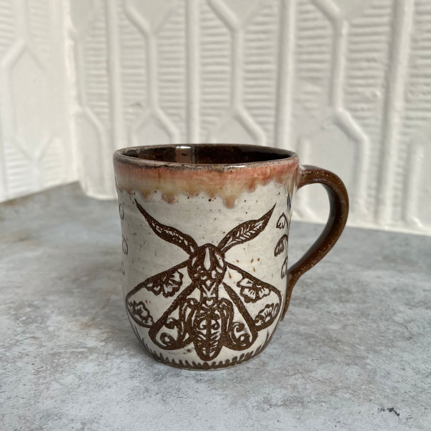 Moth and Butterfly Ceramic Mug by Danielle Payette