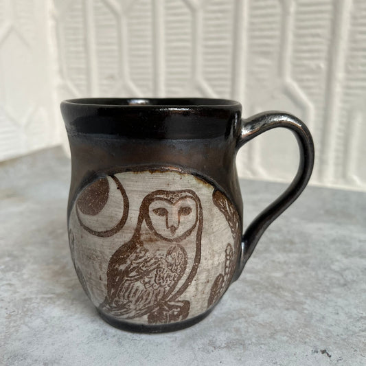 Iridescent Owl Ceramic Mug by Danielle Payette