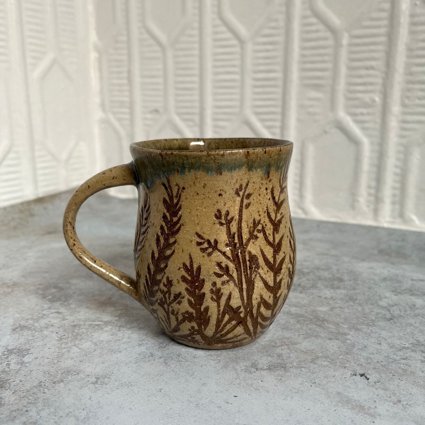 Crow with Flower Meadow Ceramic Mug by Danielle Payette