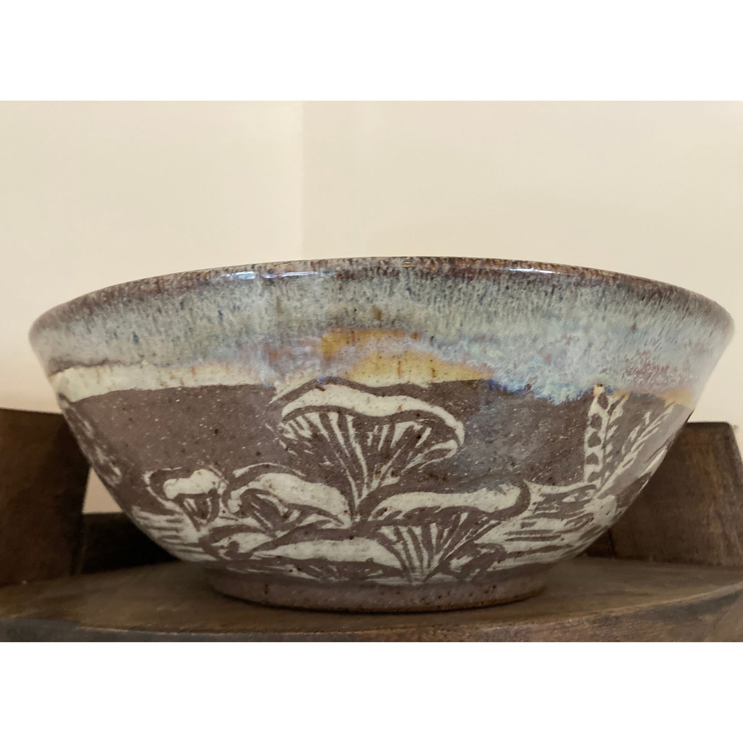 Sgrafitto Mushroom Ceramic Bowl by Danielle Payette