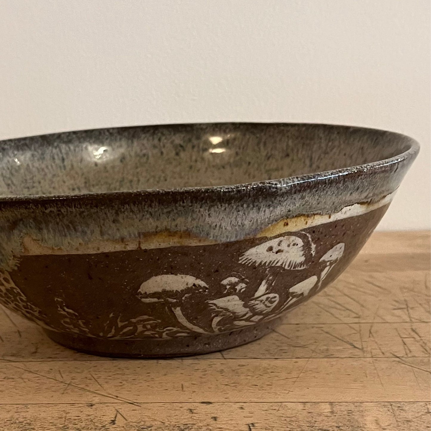 Sgrafitto Mushroom Ceramic Bowl by Danielle Payette