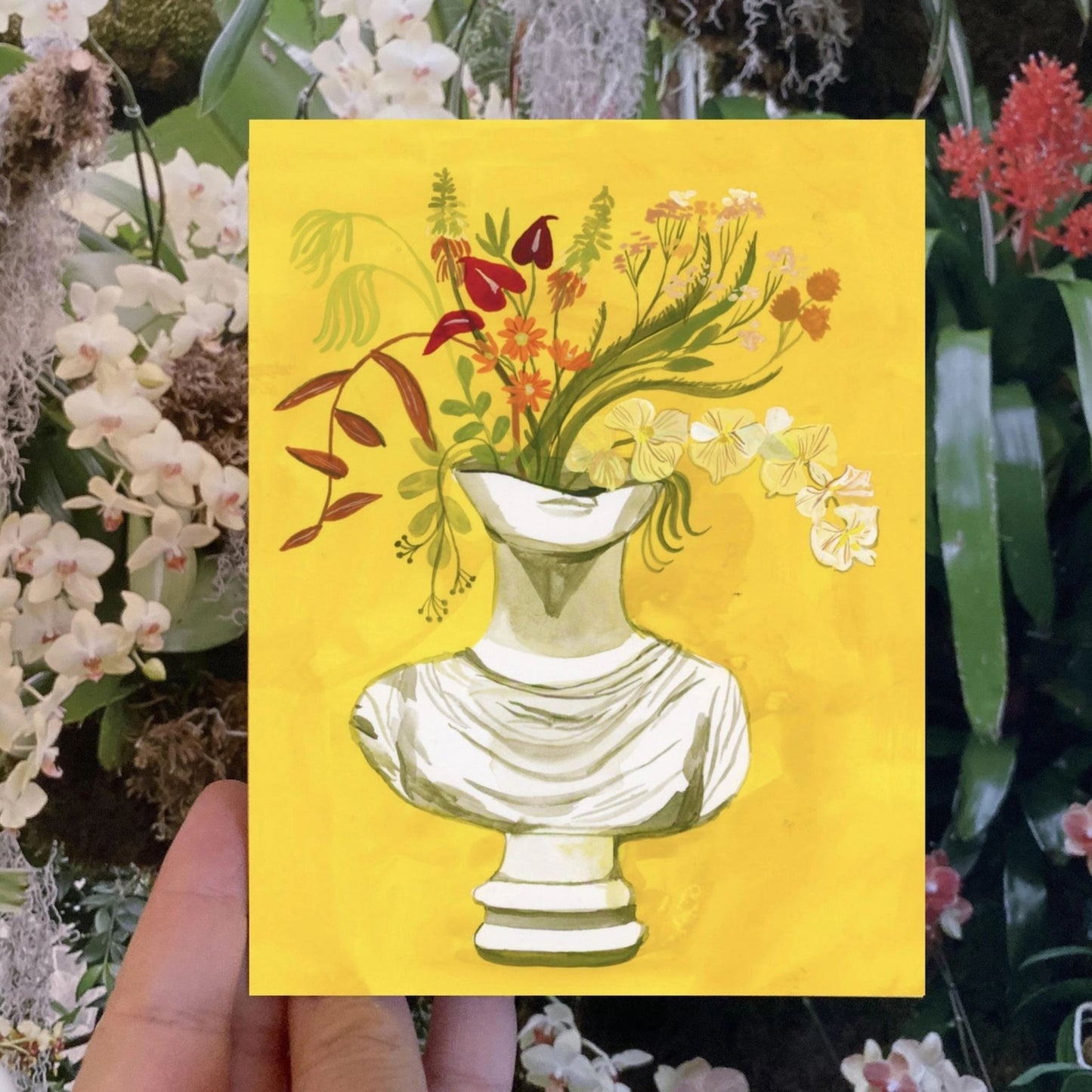 Floral Yellow Bust Card by Esme