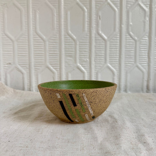 Geometric Speckled Moss Cereal Bowl by Cameron Petkov