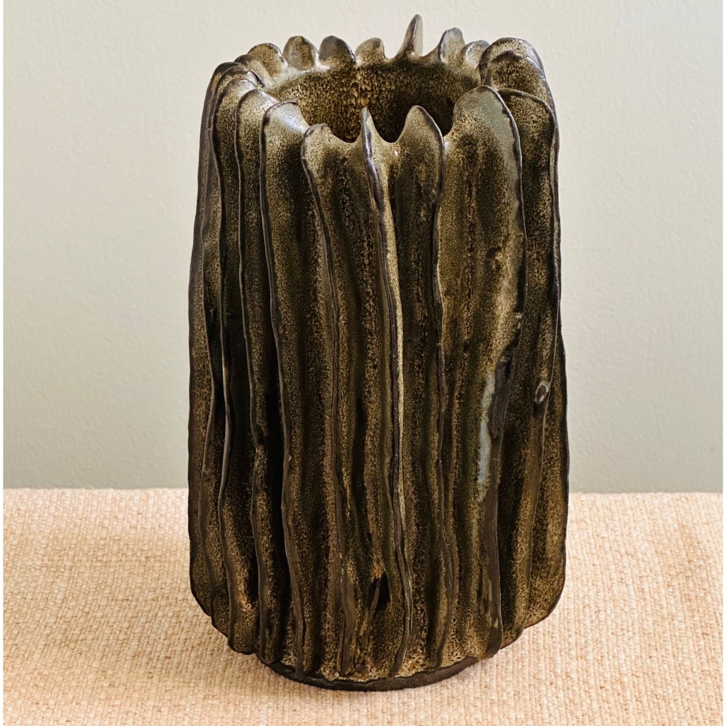 Gills Black Clay Vase by Anne Gabriele