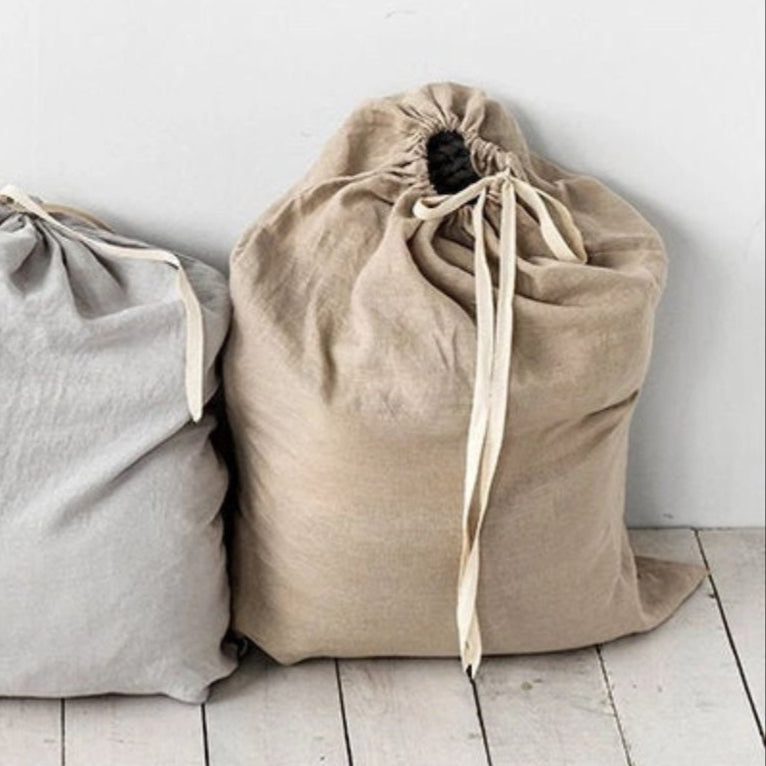 Natural Linen Laundry Bag
