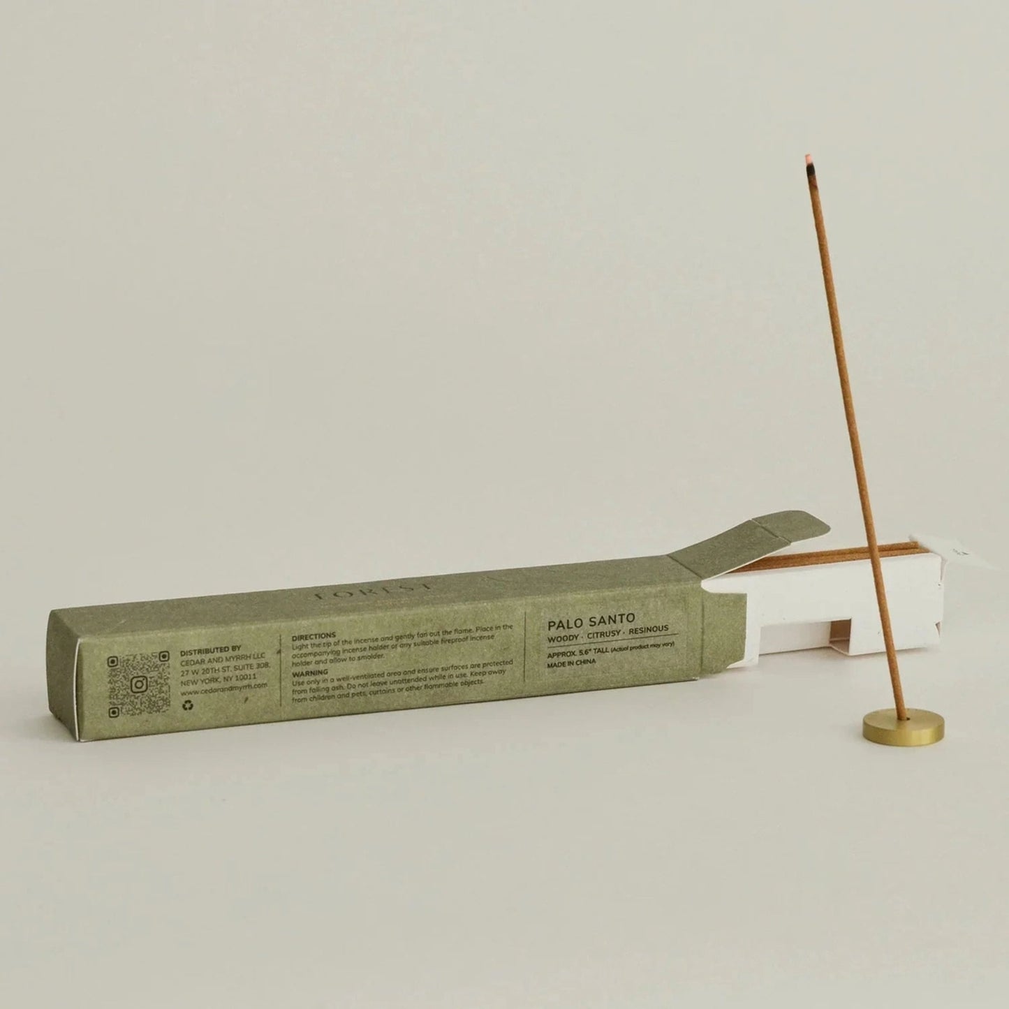 Set of Palo Santo Incense Sticks with Brass Holder