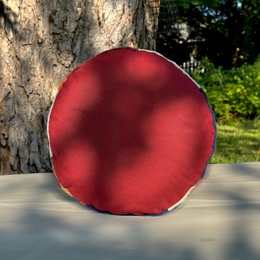 Red Fragment Squab Cushion by Sam Tannenbaum