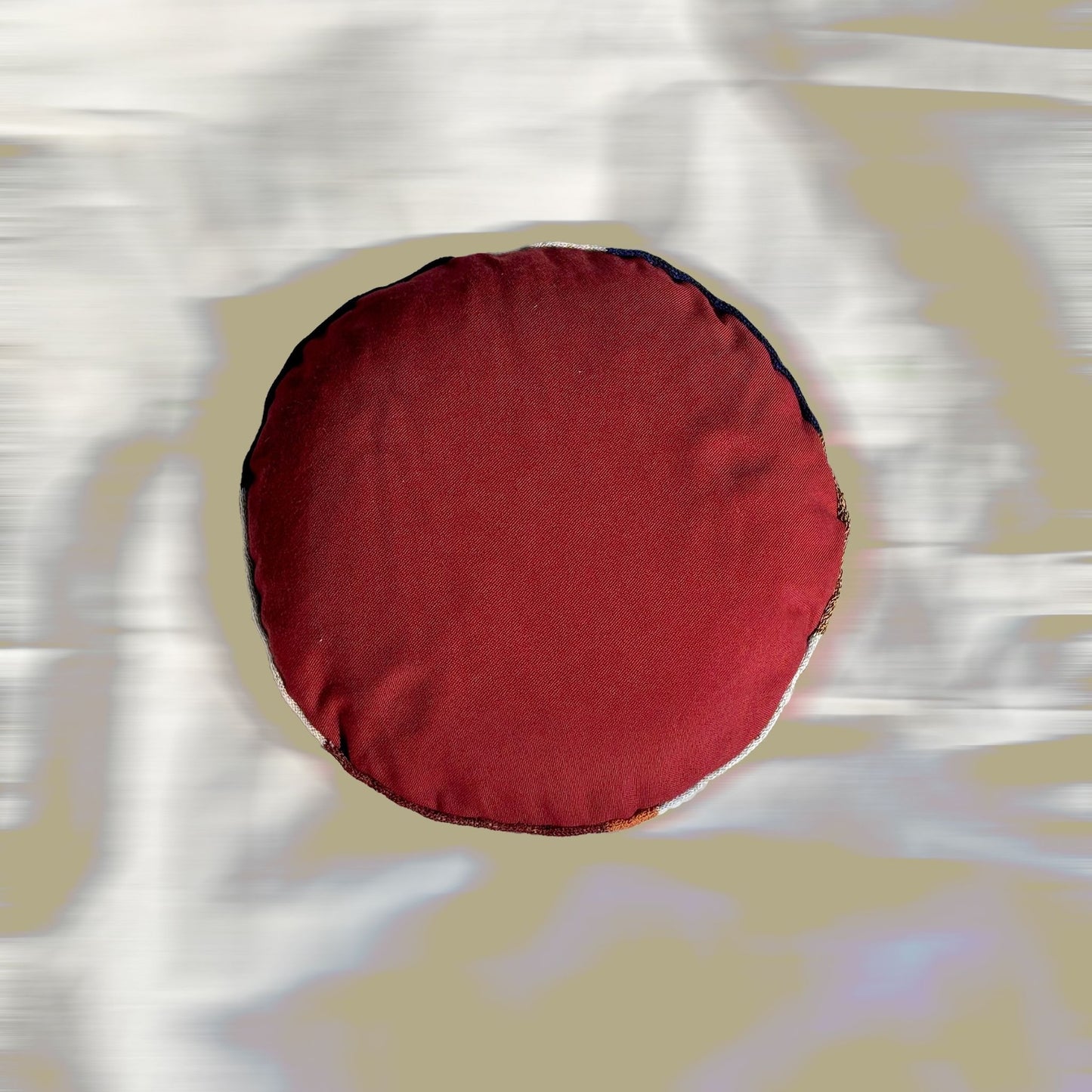 Red Fragment Squab Cushion by Sam Tannenbaum
