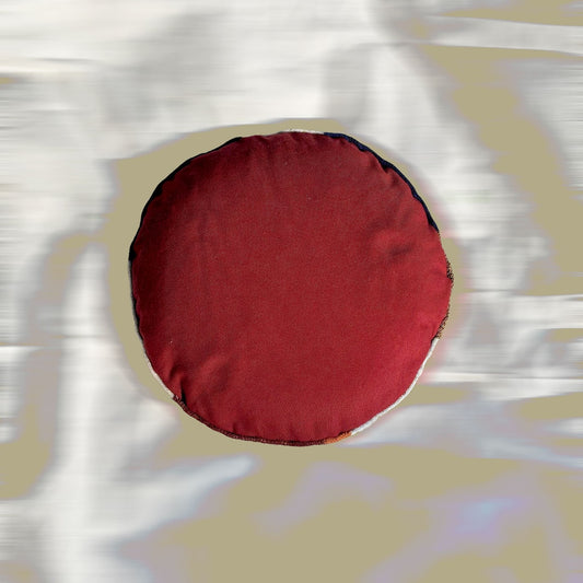 Red Fragment Squab Cushion by Sam Tannenbaum