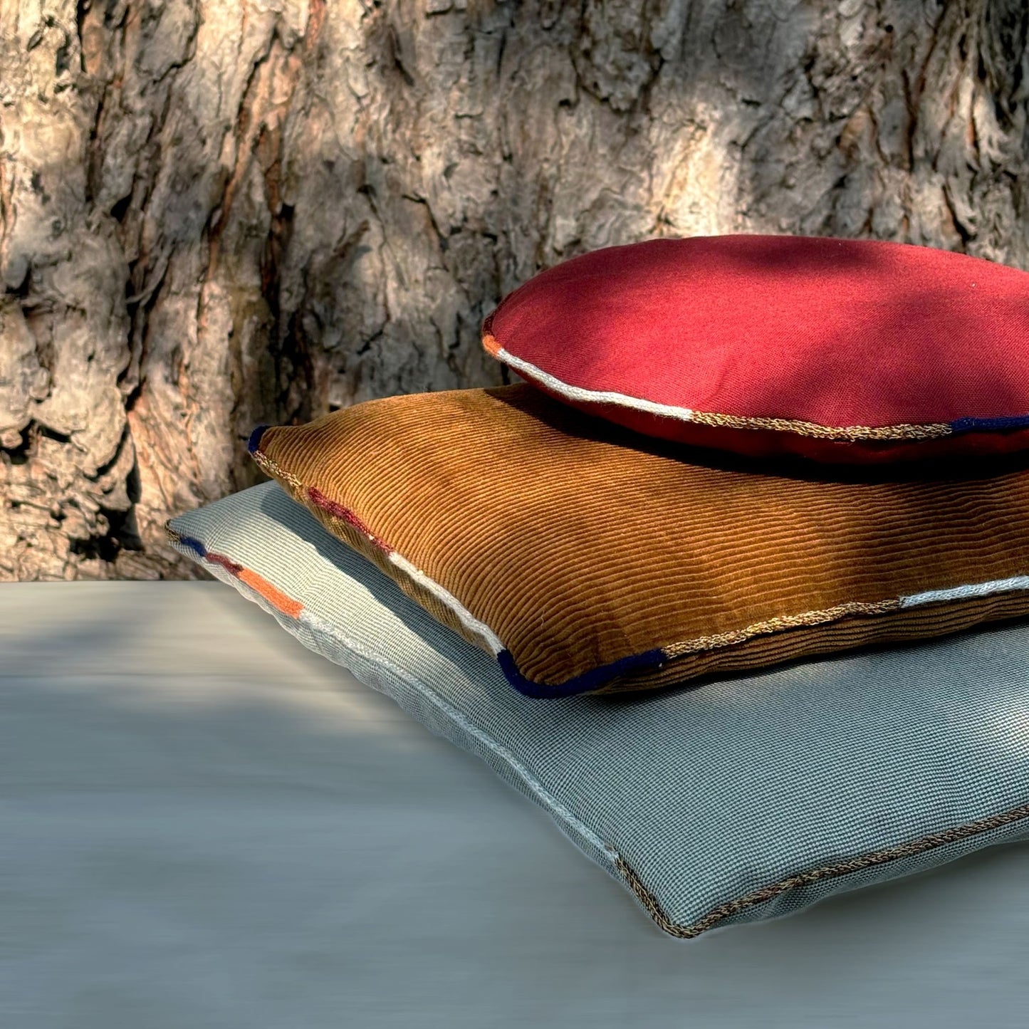 Walnut Fragment Squab Cushion by Sam Tannenbaum