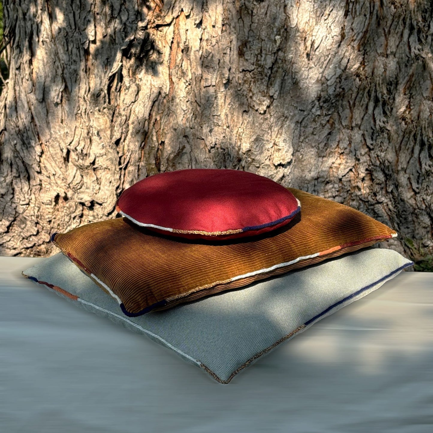 Walnut Fragment Squab Cushion by Sam Tannenbaum