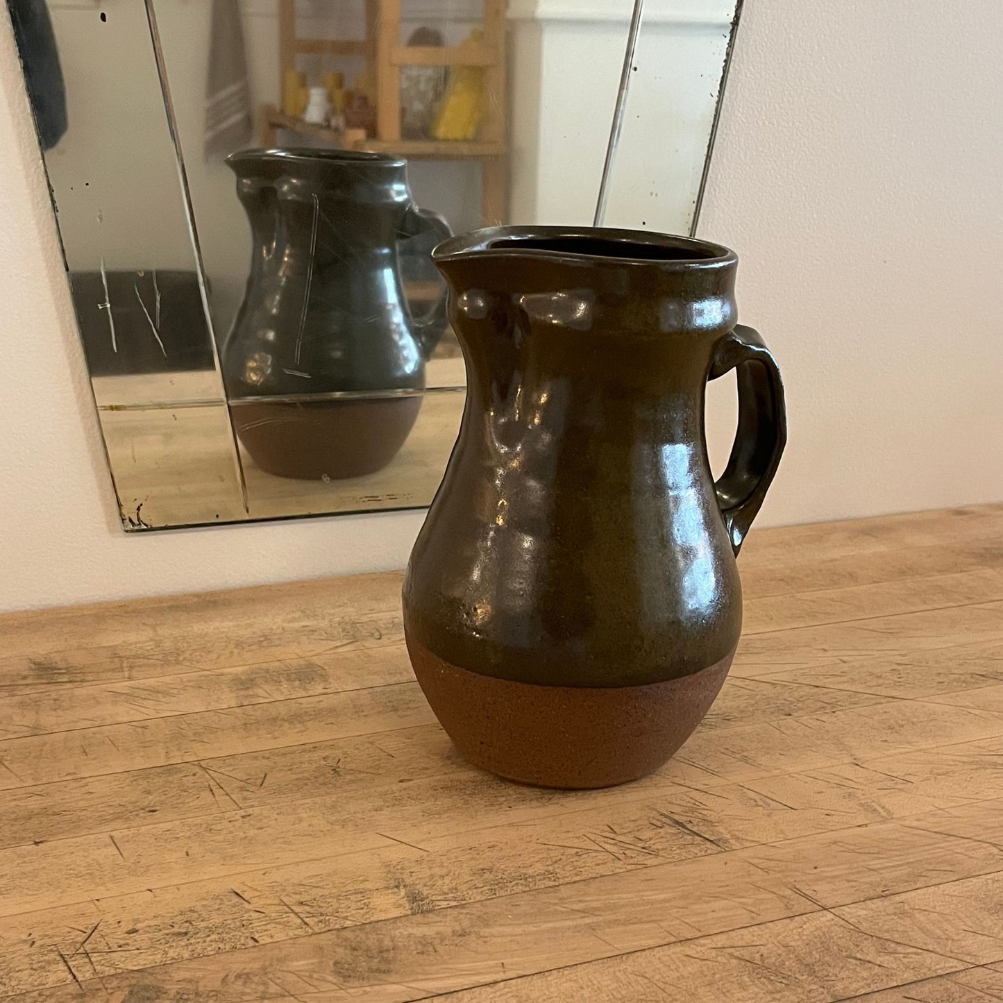 Olive Green Ceramic Pitcher by Sarah Boudinot