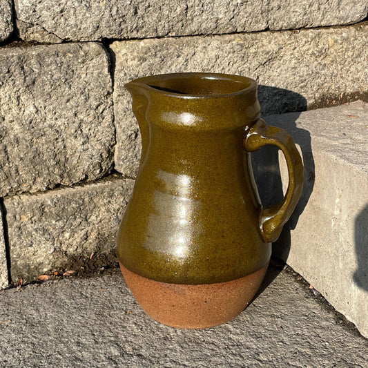 Olive Green Ceramic Pitcher by Sarah Boudinot