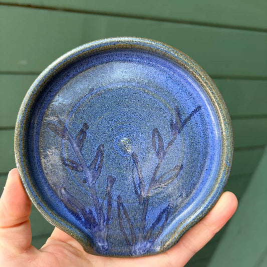 Blue Flower Spoon Rest by Sarah Boudinot