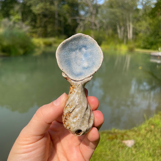 Small Beige Ceramic Spoon by Sarah Boudinot