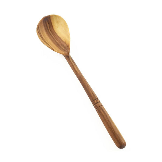 Olive Wood Banded Serving Spoon