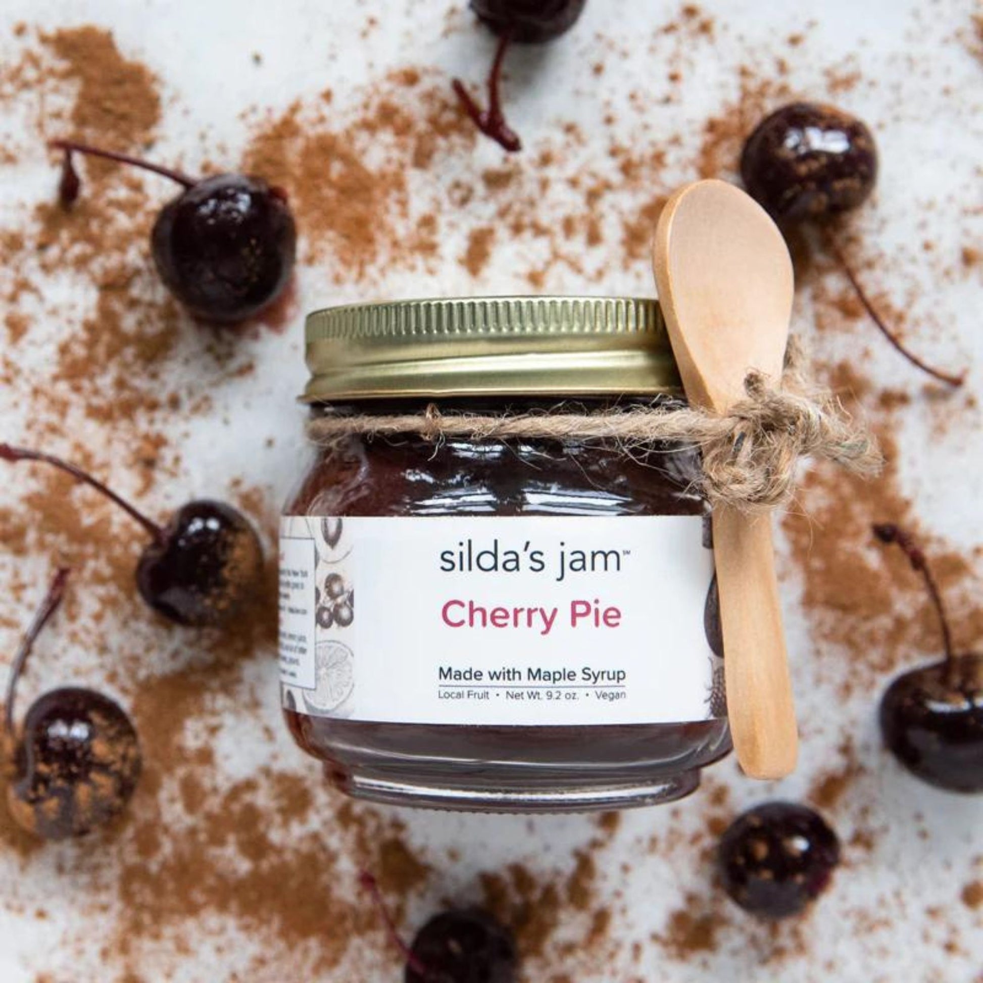 Cherry Pie Silda's Jam. Vegan. Made with Maple Syrup.9.2 Oz.
