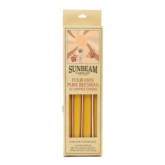 Beeswax Taper Candles Box of 4