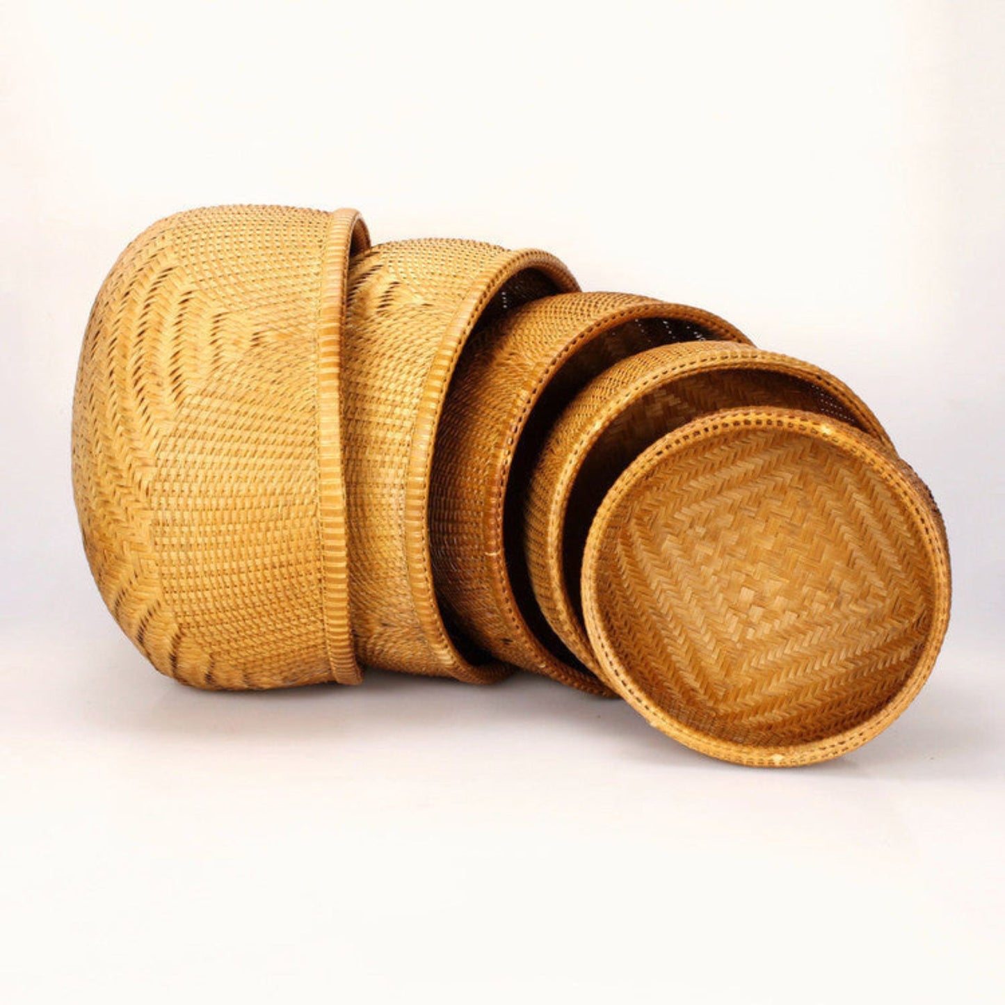 Round Bottom Smoked Bamboo Basket XL