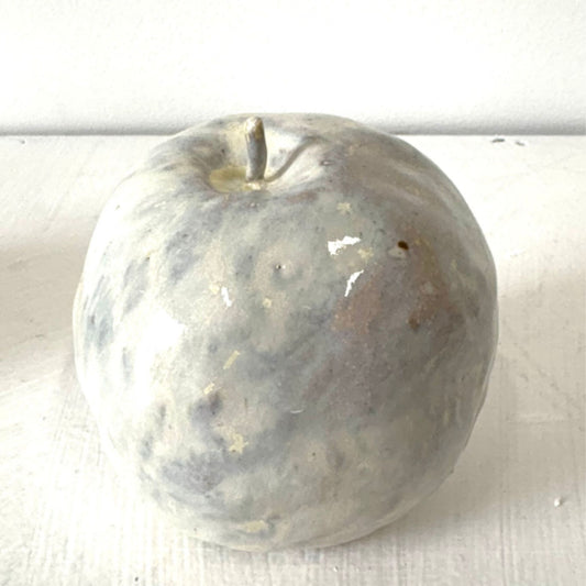 White Apple 3 Ceramic by Jess Gaddis
