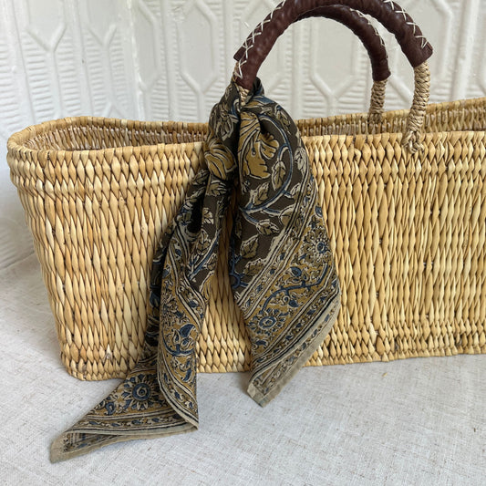 Olive Sahara River Vegetable-Dyed Cotton Bandana