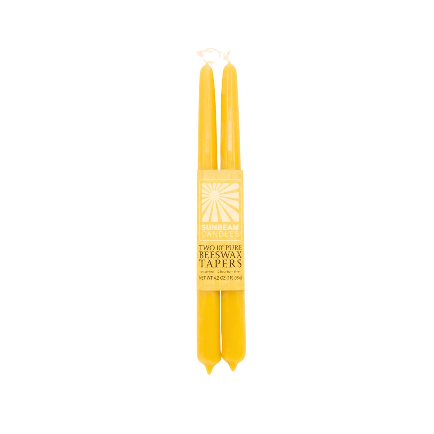 Beeswax Taper Candles Pair