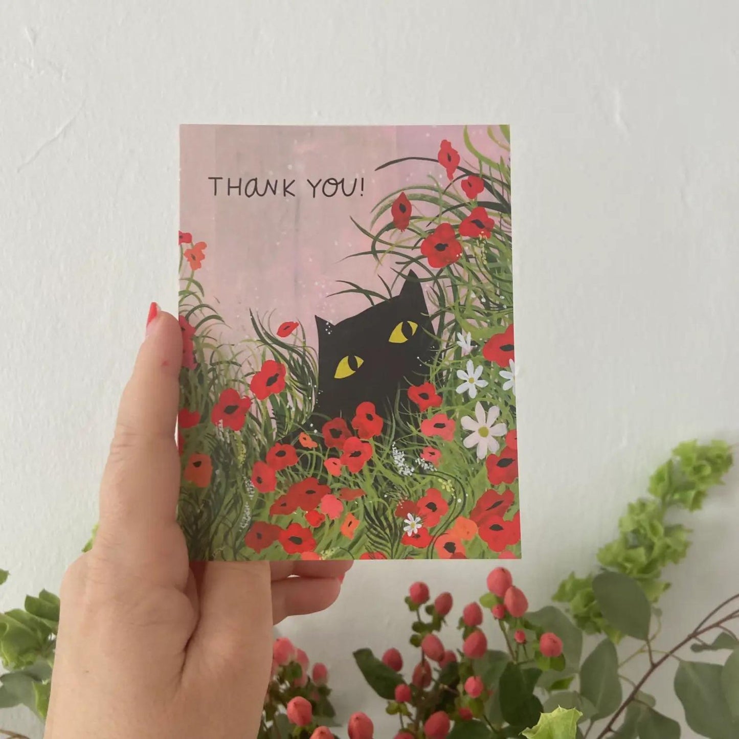 Thank You! Black Cat Card by Esme